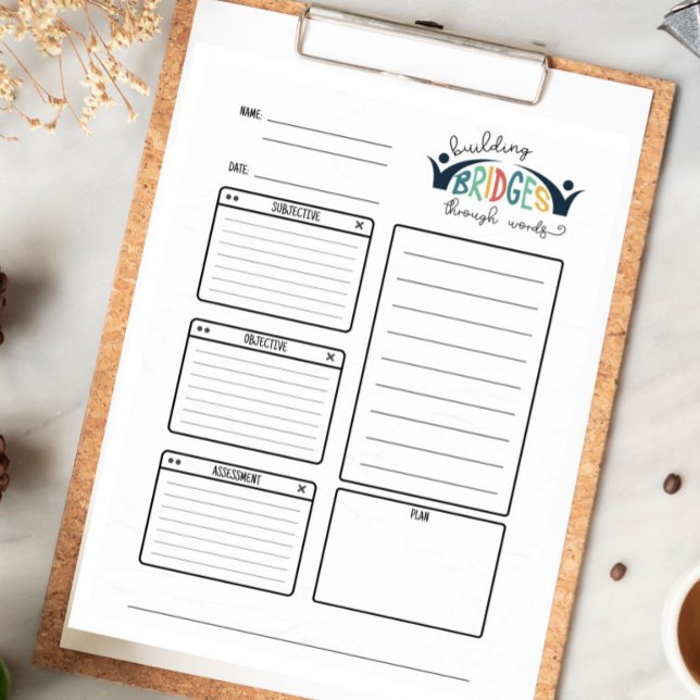 Speech Therapy SLP SOAP Tear away Notepad (Creator Uploaded)