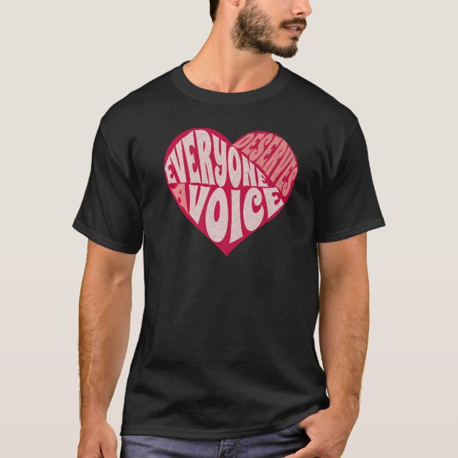 Speech Therapy SLP Therapist Valentine's Day Heart T-Shirt (Front)