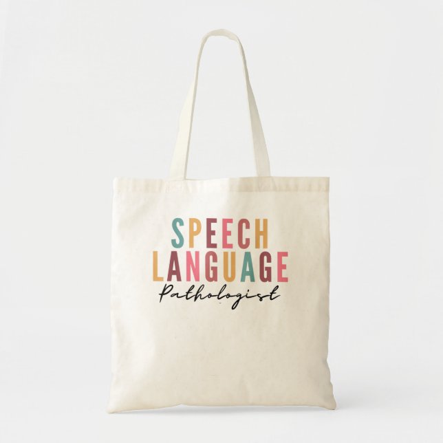 Speech Therapy Speech Language Pathologist SLP Cre Tote Bag (Front)
