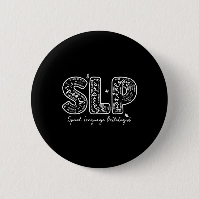 Speech Therapy Speech Language Pathologist Therapi Button (Front)