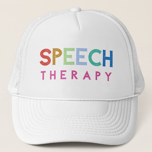 Speech Therapy. Speechs Language Pathologist Trucker Hat (Front)