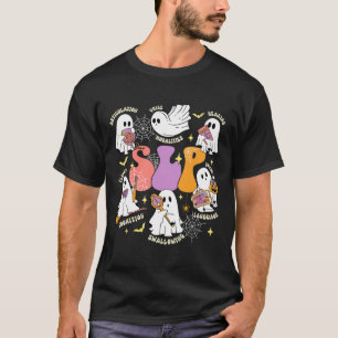 Speech Therapy Spooky Slp Halloween Cute Ghost  T-Shirt