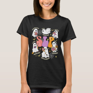 Speech Therapy Spooky Slp Halloween Cute Ghost T-Shirt