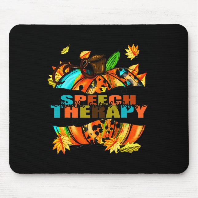 Speech Therapy Thankful Grateful Blessed Autumn Fa Mouse Pad (Front)