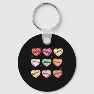 Speech Therapy Valentine Slp Slpa Candy Heart Conv Keychain