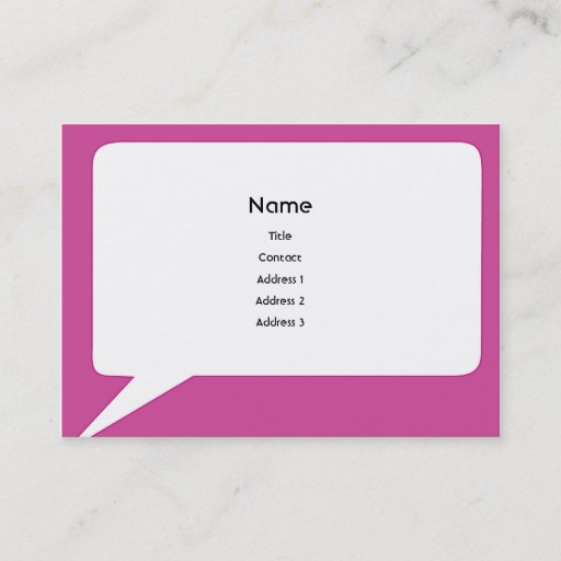 Customizable Speechbox - Chubby Business Card Template