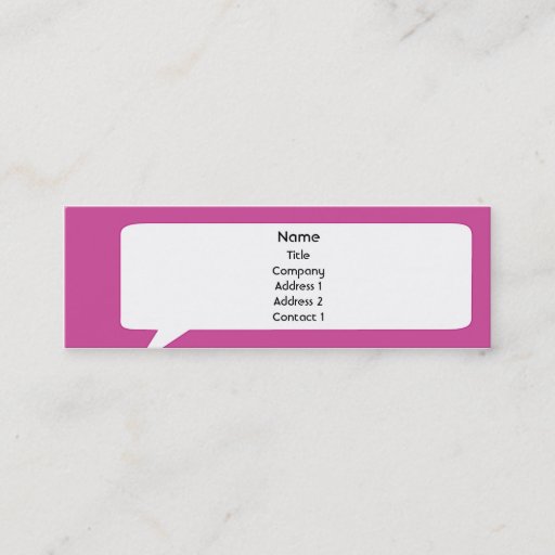 Customizable Speechbox - Skinny Business Card