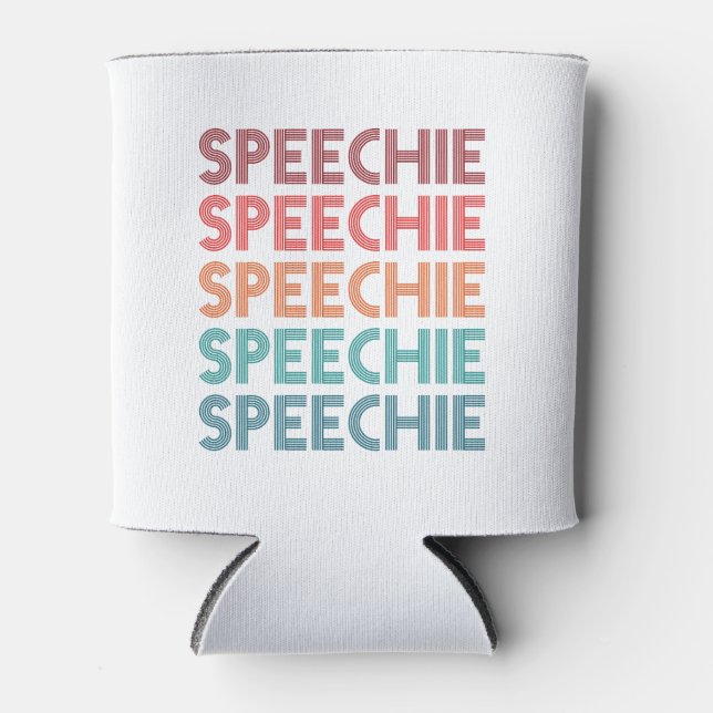 Speechie Retro Speech Pathology Pathologist SLP Can Cooler (Front)