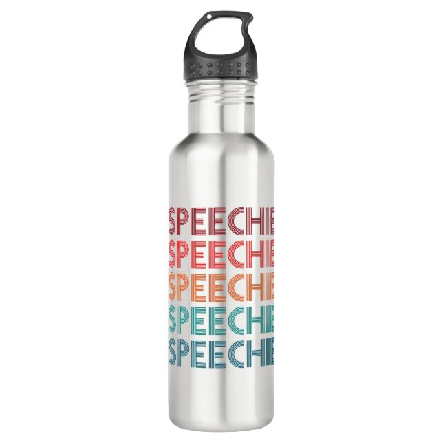 Speechie Retro Speech Pathology Pathologist SLP Stainless Steel Water Bottle (Front)