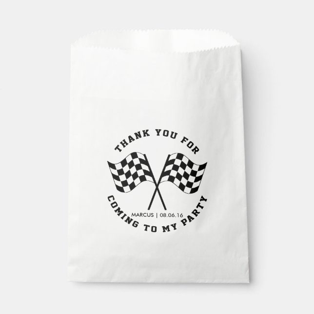 Speed and Adventure Race Birthday Favor Bag (Front)