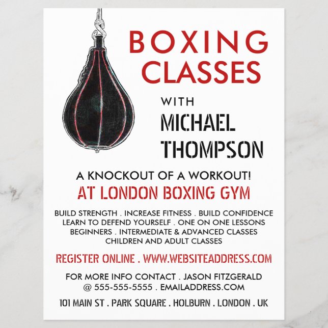 Speed Ball, Boxing Class Advert Flyer (Front)