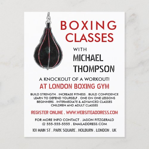 Speed Ball Boxing Class Advert Flyer