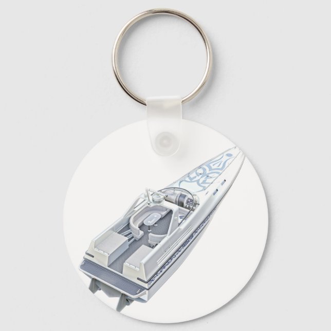 Speed Boat from Above Keychain (Front)