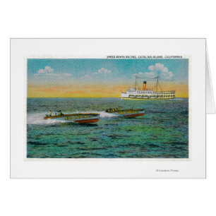Speed Boating in Catalina Island, California Cards