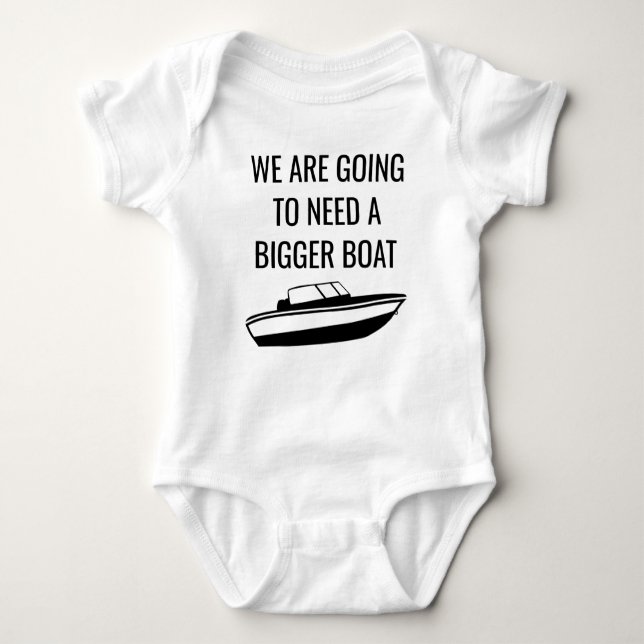 Speed Boating Themed Pregnancy Announcement Baby Bodysuit (Front)
