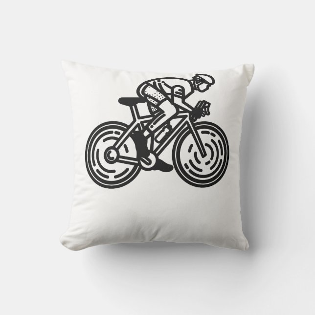speed cyclist throw pillow (Front)