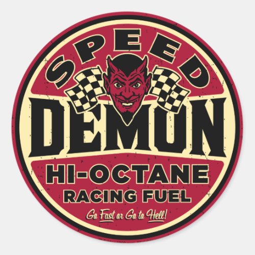 Speed Demon 003A Classic Round Sticker