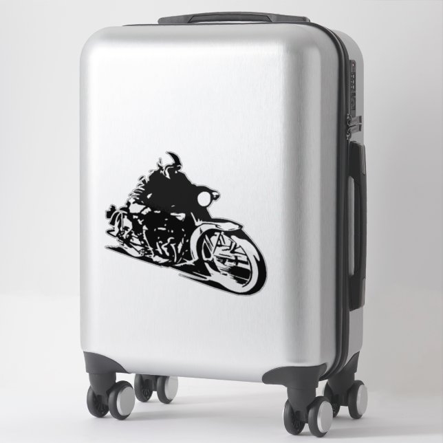 Speed & Freedom Moto Silhouette Sticker (Suitcase)