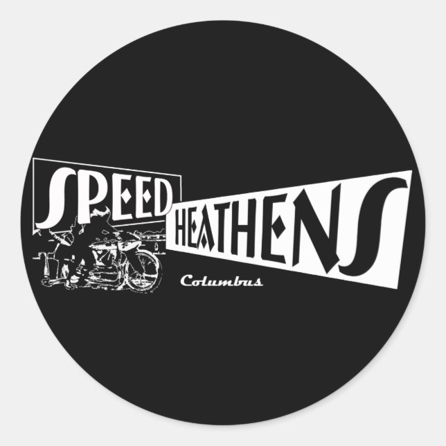 Speed Heathens Classic Round Sticker (Front)