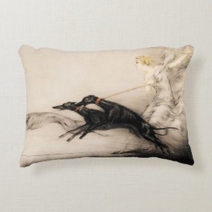 Speed II, Vitesse, 1933 by Louis Icart Accent Pillow