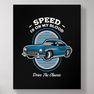 Speed Is On My Blood Classic Car Design Acrylic Photo Tile