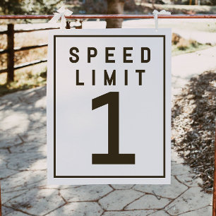 Speed Limit 1 Sign Template Fast ONE Race Car Deco
