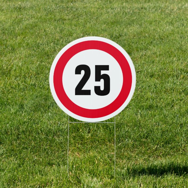 Speed limit 25 mph for school area or residential sign (Insitu)