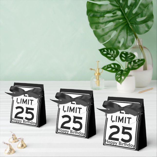 Speed Limit 25mph Birthday Sign  Favor Boxes (Multiple)