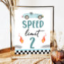 Speed Limit 2 Blue Race Car Two Fast Boy Birthday  Poster