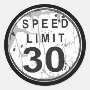 Speed Limit 30 MPH Grungy Sticker