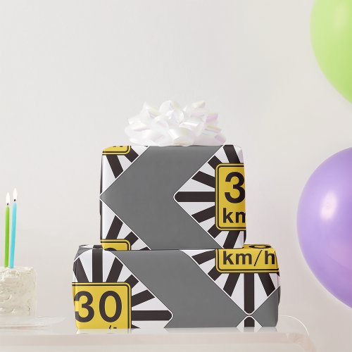 Speed Limit 30 Road Sign Wrapping Paper