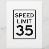 Speed Limit 35 MPH Sign (Front)