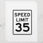 Speed Limit 35 MPH Sign (Front/Back)