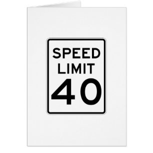 Speed Limit 40 MPH Sign Cards