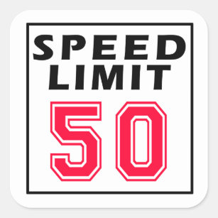 Limited to 50 MPH Decal 1 x Speed Restriction Sticker 300mm Diameter 