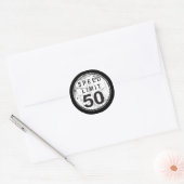 Speed Limit 50 MPH Grungy Sticker (Envelope)