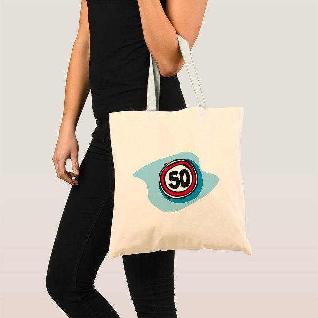 Speed Limit 50 Road Sign Tote Bag (Creator Uploaded)