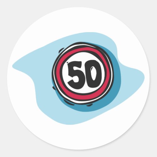 Speed Limit 50 Stickers