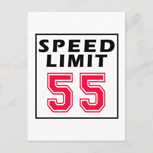 Speed limit 55 birthday designs postcard