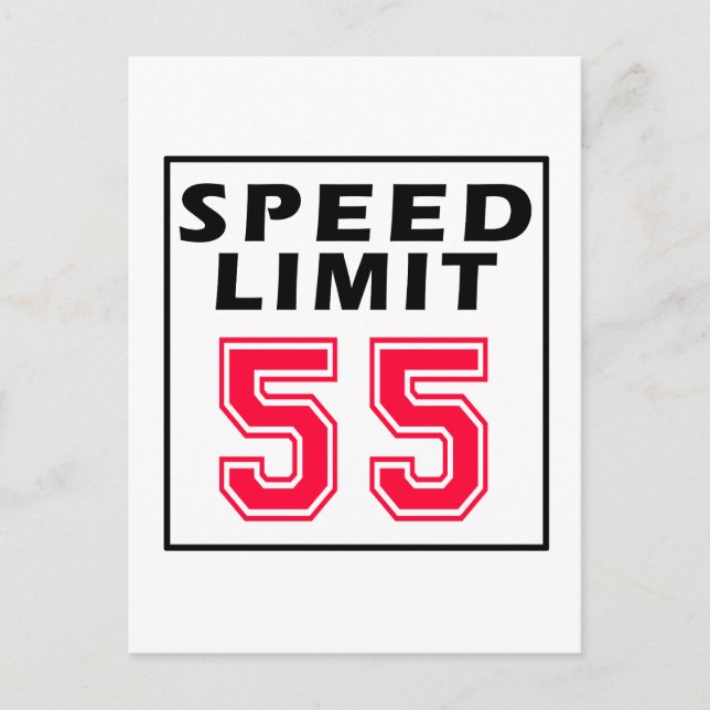 Speed limit 55 birthday designs postcard (Front)