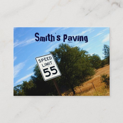 Customizable Speed Limit 55 Chubby Business Card