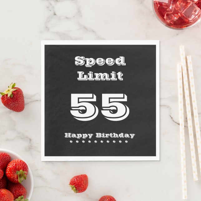 Speed Limit 55/Happy Birthday - Paper Napkin (Insitu)