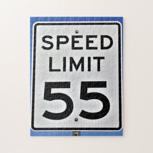 Speed Limit 55 Highway Road Sign Jigsaw Puzzle
