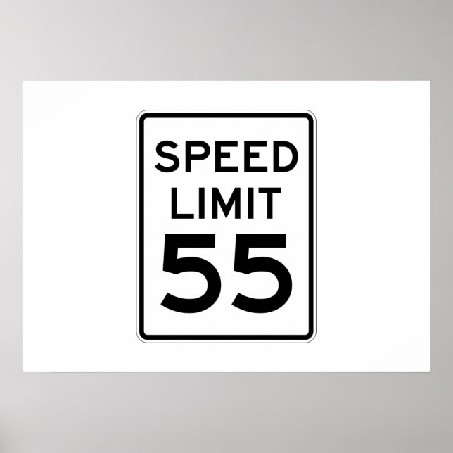 Speed Limit 55 MPH Sign (Front)