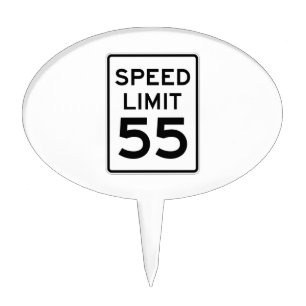 Speed Limit 55 MPH Sign Cake Topper