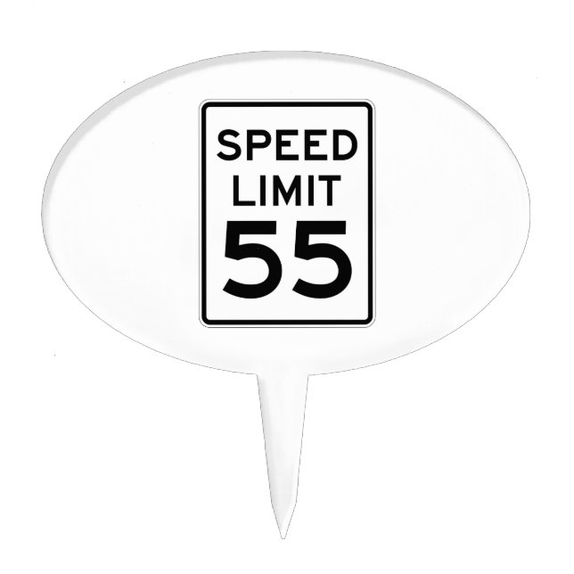 Speed Limit 55 MPH Sign Cake Topper (Front)