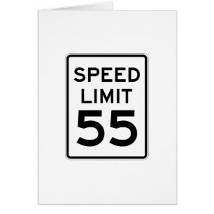 Speed Limit 55 MPH Sign Cards