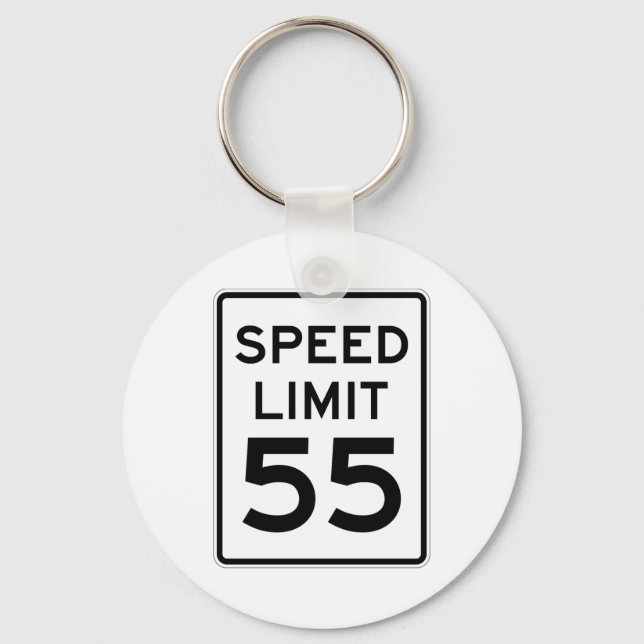 Speed Limit 55 MPH Sign Keychain (Front)
