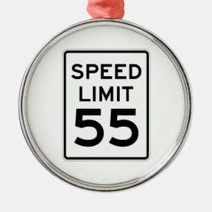 Speed Limit 55 MPH Sign Metal Ornament