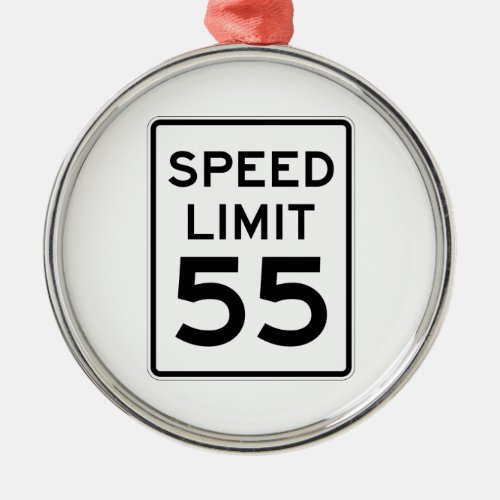 Speed Limit 55 MPH Sign Metal Ornament